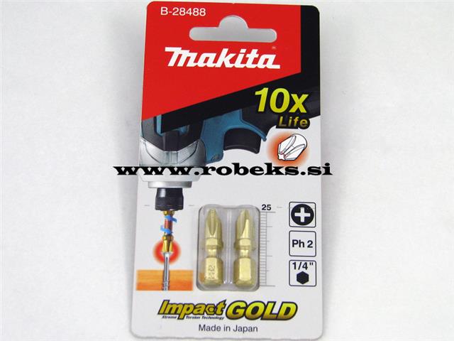 Torsion vijačni nastavek PH2 Makita, Dimenzije: 25mm, B-28488