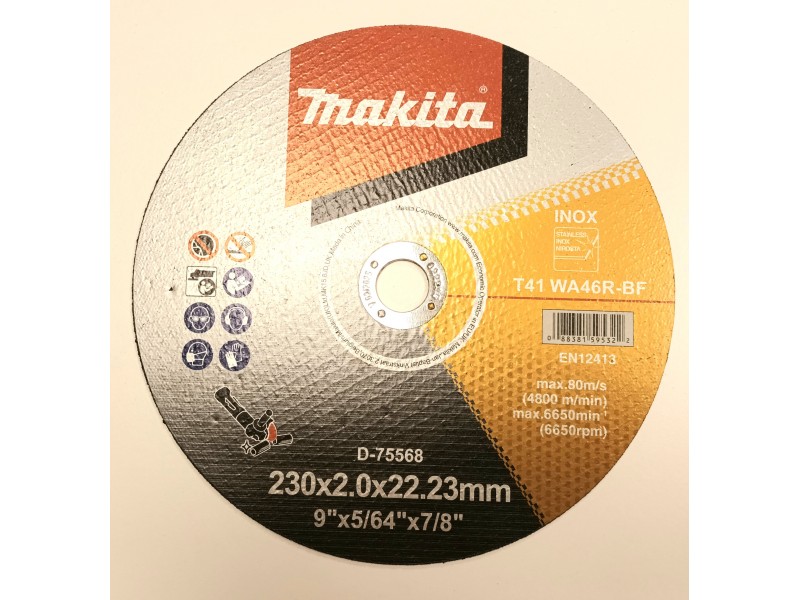 Tanka rezalna plošča Makita za INOX 230x2x22,23 mm, D-75568