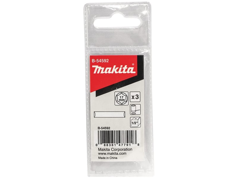 Zatič Makita, za 1/2 natične ključe, 17mm, Pakiranje: 3kos, B-54592