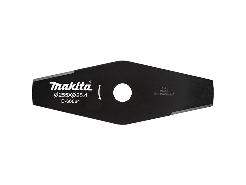 Rezilna plošča za travo Makita (2 kraka), Dimenzije: 255x25,4mm, Zob:2, Bencinski modeli, D-66064