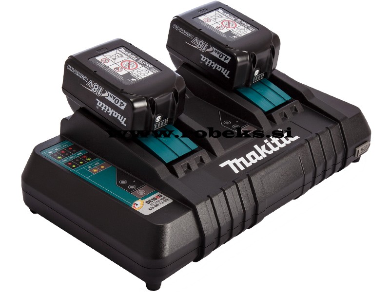 Akumulatorski puhalnik Makita DUB362Z-PP1, 18V+18V, 2xBL1840B, 1xDC18RD, Set