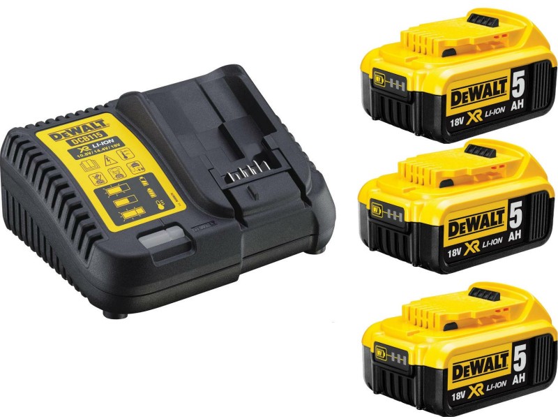 Set baterij DeWalt DCB115P3, 18 V XR, 3 x 5,0 Ah + DCB115
