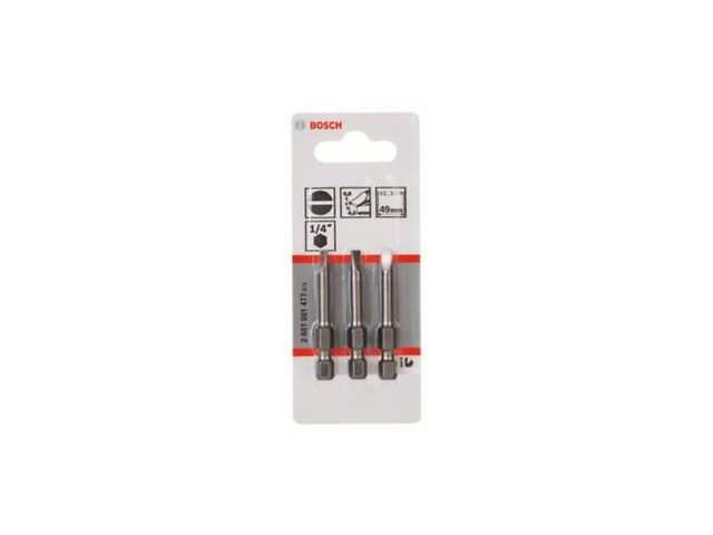 Vijačni nastavek Bosch Extra-Hart, Dimenzije: S0,6x4,5, 49mm, Pakiranje: 3kos, 2607001477