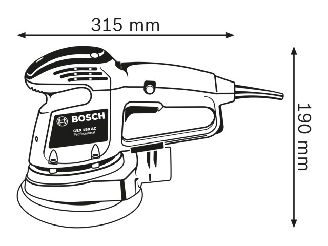 Ekscentrični brusilnik Bosch GEX 34-150, 340W, 150mm, 2.1kg, 0601372800