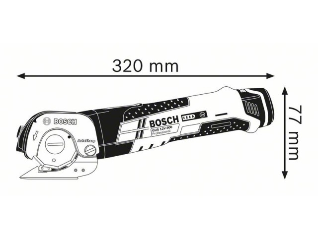 Akumulatorske univerzalne škarje Bosch GUS 12V-300 SOLO v kartonu, 12V, 300mm, 1kg, 06019B2901