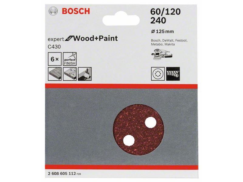 Brusilni list C430 Bosch, 125mm; 60, 120, 240, 2608605112
