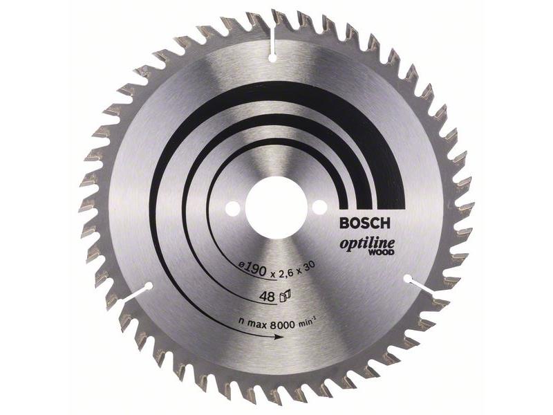 List krožne žage Bosch Optiline Wood, Dimenzije: 190x30x2,6mm, Zob: 48, 2608640617