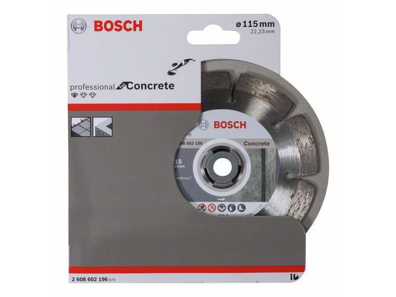 Diamantna rezalna plošča Bosch Standard for Concrete, Dimenzije: 115x22,23x1,6x10mm, 2608602196