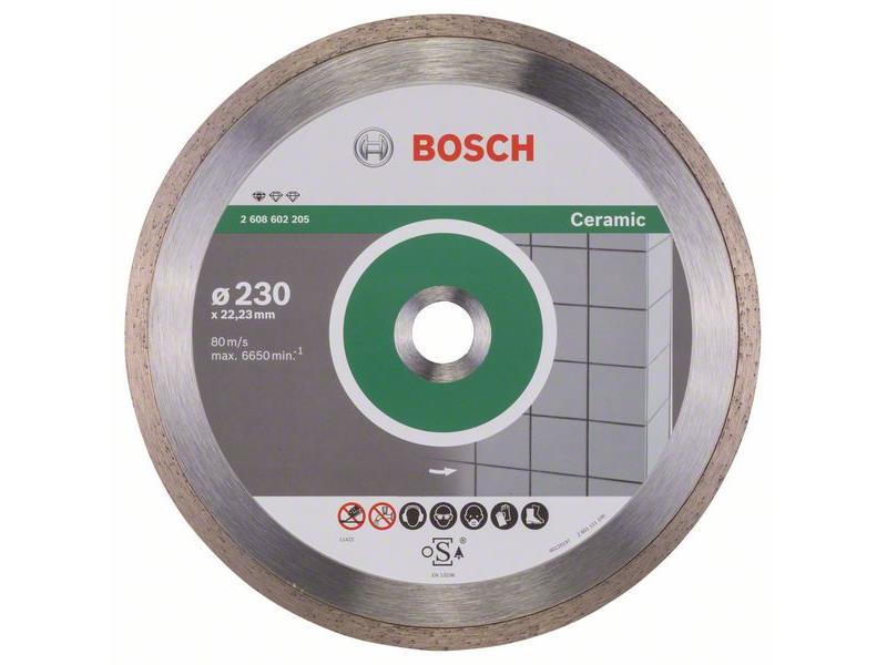 Diamantna rezalna plošča Bosch Standard for Ceramic, Dimenzije: 230x22,23x1,6x7mm, 2608602205