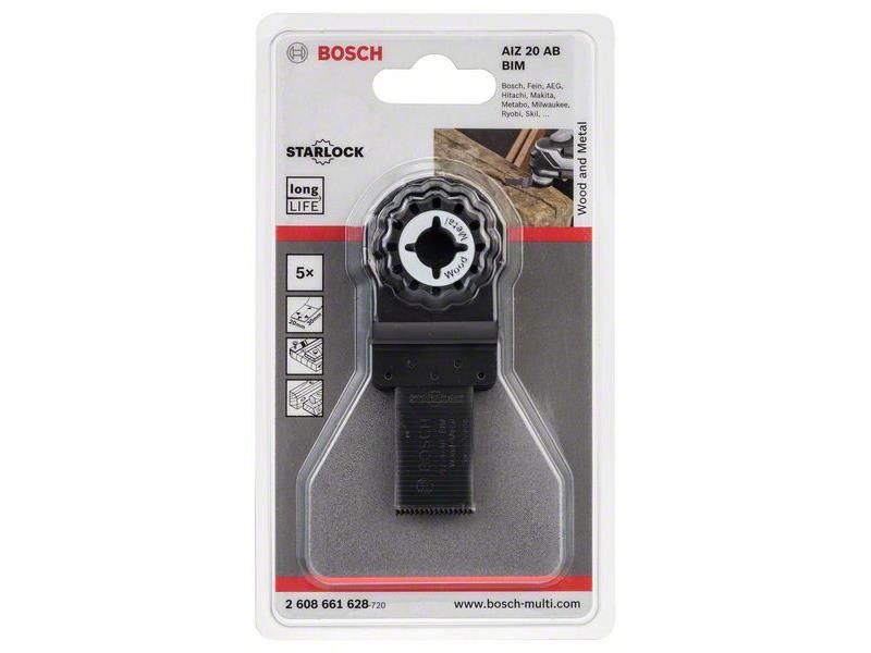 BIM Potopni žagin list Bosch AIZ 20 AB, Wood and Metal, Pakiranje: 5kos, Dimenzije: 20x30mm, 2608661628