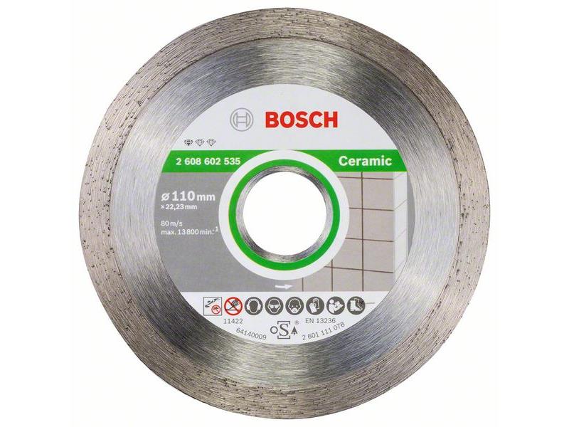 Diamantna rezalna plošča Bosch Standard for Ceramic, Dimenzije: 110x22,23x1,6x7,5mm, 2608602535