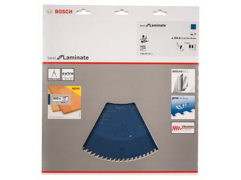 List krožne žage Bosch Best for Laminate, Dimenzije: 305x30x2,5mm, Zob: 96, 2608642137
