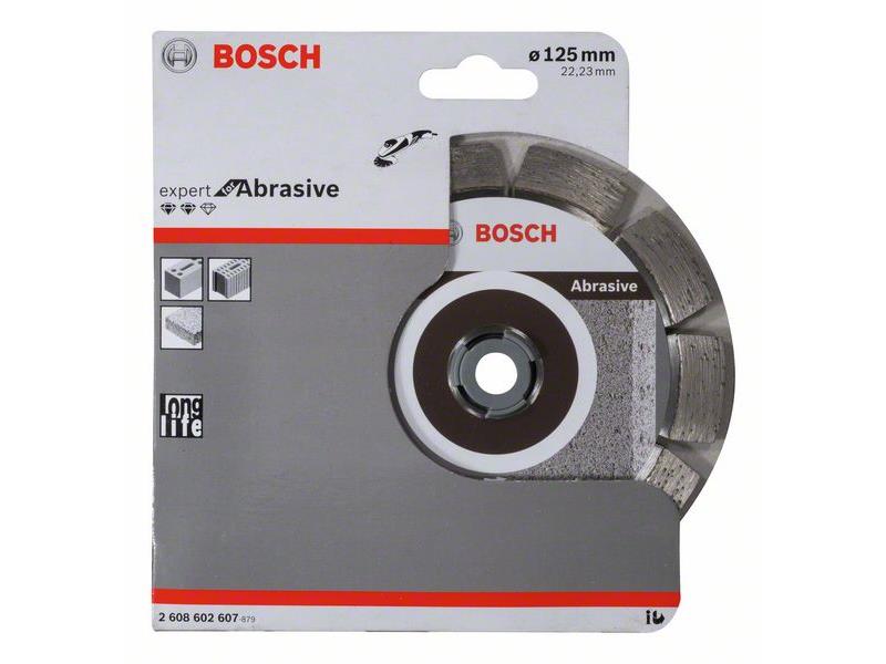 Diamantna rezalna plošča Bosch Expert for Abrasive, Dimenzije: 125x22,23x1,6x10mm, 2608602607
