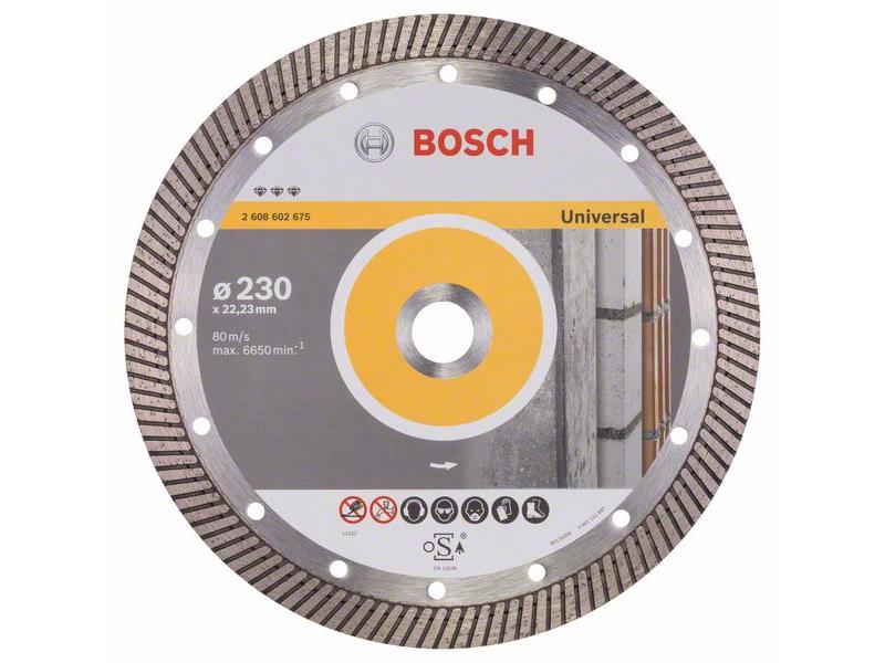 Diamantna rezalna plošča Bosch Best for Universal Turbo, Dimenzije: 230x22,23x2,5x15mm, 2608602675