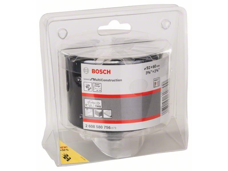Žaga za izrezovanje lukenj Bosch Speed for Multi Construction, Dimenzije: 92 mm, 3 5/8