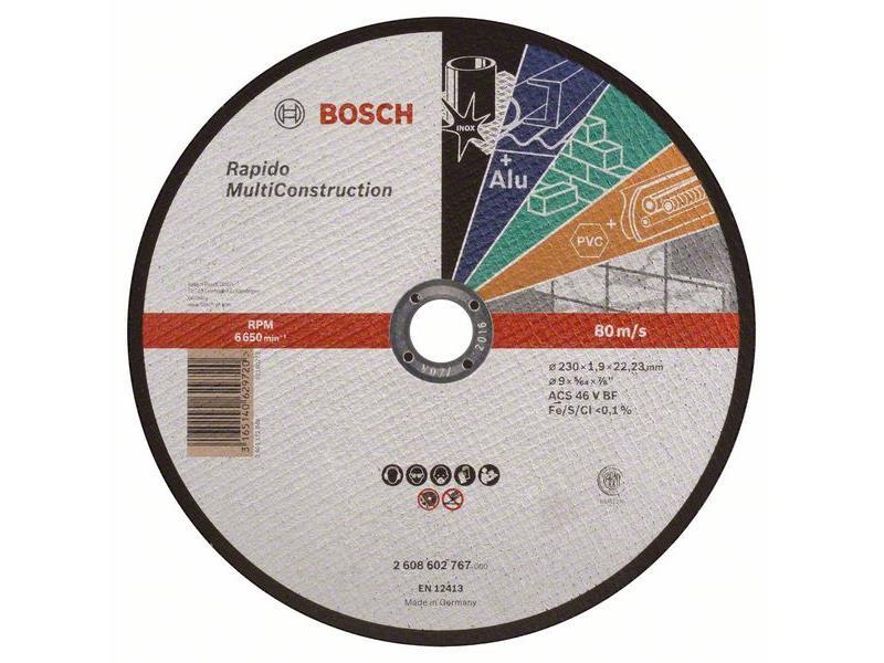 Ravna rez. plošča Bosch Rapido Multi Construction ACS 46 V BF, Pakiranje: 25kos, Dimenzije: 230x22,23x1,9mm, 2608602767