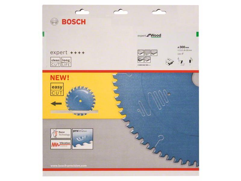 List za krožne žage Bosch Expert for Wood, Dimenzije: 300x30x2,5mm, Zob: 100, 2608642501
