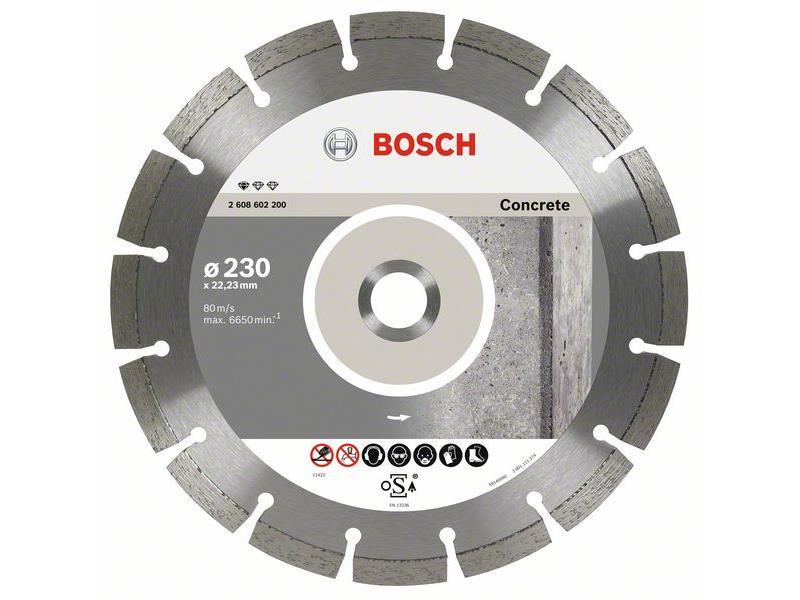 Diamantna rezalna plošča Bosch Standard for Concrete, Dimenzije: 230x22,23x2,3x10mm, 2608603243