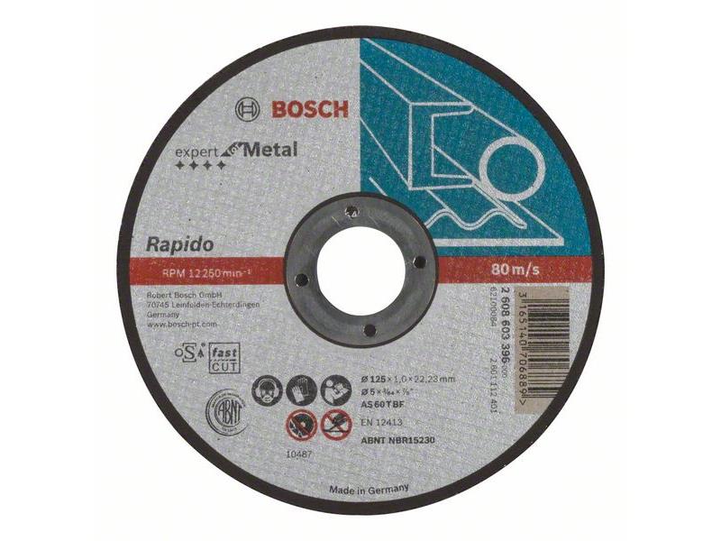 Ravna rezalna plošča Bosch Expert for Metal-Rapido AS 60 T BF, Pakiranje: 25kos, Dimenzije: 125x22,23x1mm, 2608603396