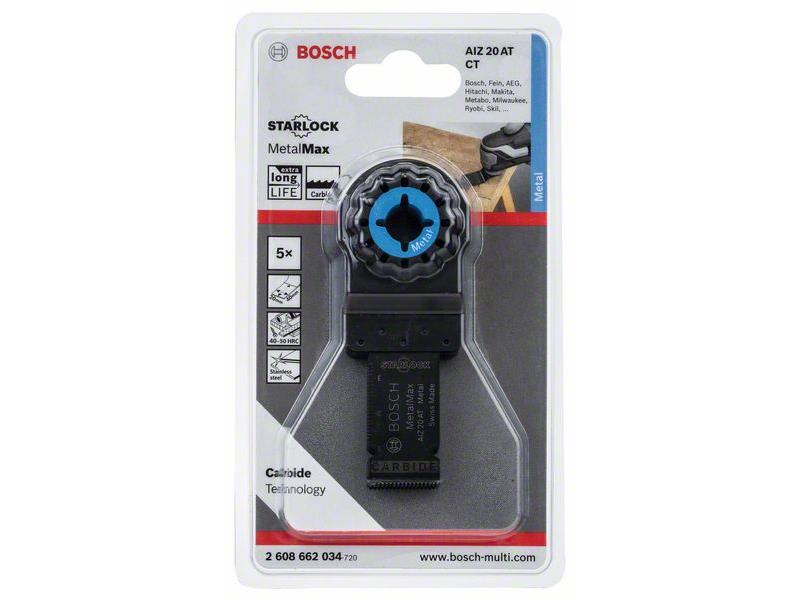 Carbide Potopni žagin list Bosch AIZ 20 AT, Metal, Pakiranje: 5kos, Dimenzije: 40x20mm, 2608662034