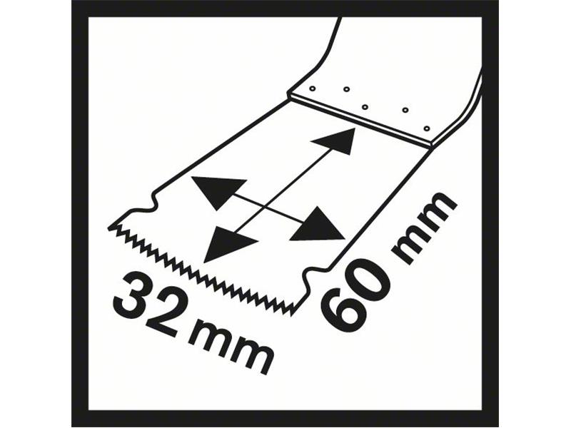 Potopni žagin list Bosch HCS PAIZ 32 EPC Wood, Dimenzije: 60x32mm, 2608662311