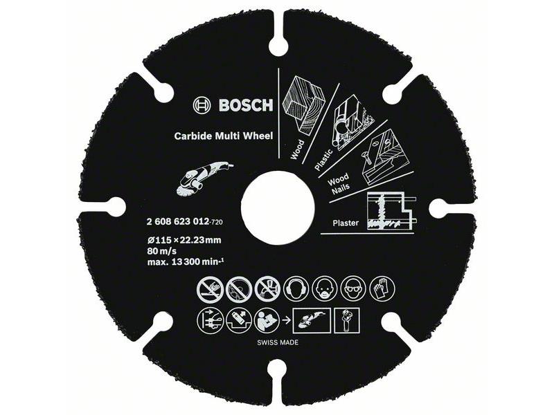 Rezalna plošča iz karbidne trdine Bosch Multi Construction, Dimenzije: 115x22.23mm, 2608623012