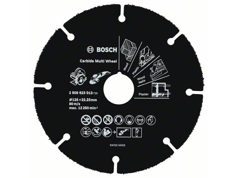 Rezalna plošča iz karbidne trdine Multi Construction 125 mm; 1 mm; 22,23 mm, 2608623013
