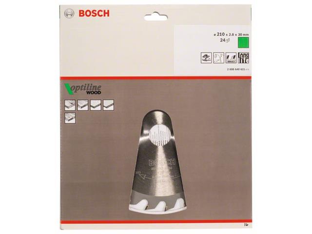 List krožne žage Bosch Optiline Wood, Dimenzje: 210x30x2,8mm, Zob: 24,  2608640621