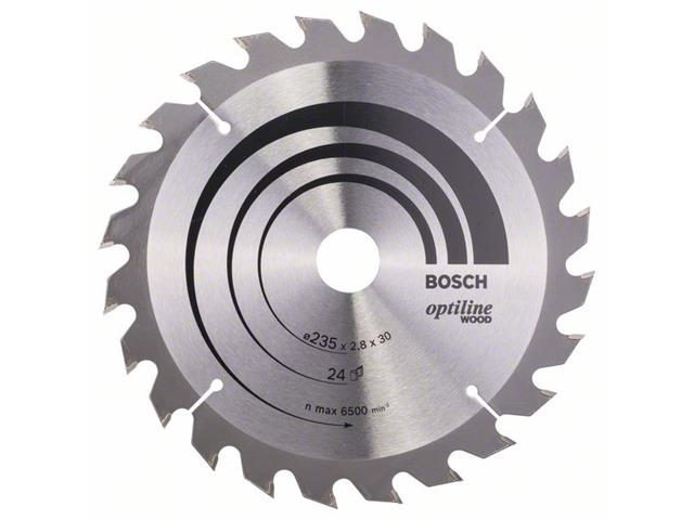List krožne žage Bosch Optiline Wood, Dimenzije: 235x30/25x2,8mm, Zob: 24, 2608640725