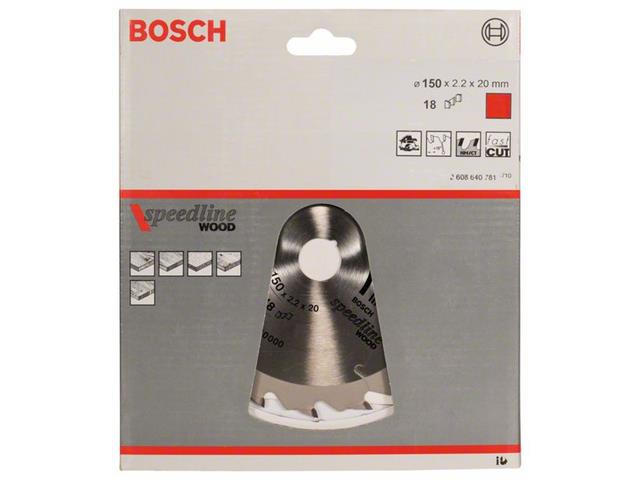 List krožne žage Bosch Speedline Wood, Dimenzije: 150x20x2,2mm, Zob: 18, 2608640781