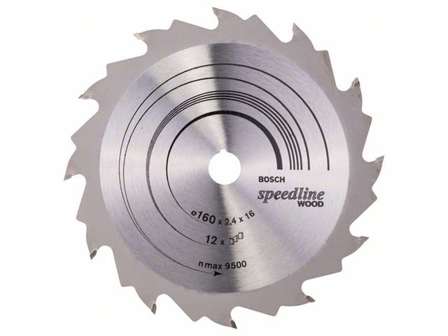 List krožne žage Bosch Speedline Wood, Dimenzije: 160x16x2,4mm, Zob: 12, 2608640784