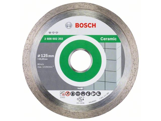 Diamantna rezalna plošča Bosch Standard for Ceramic, Dimenzije: 125x22,23x1,6x7mm, 2608602202