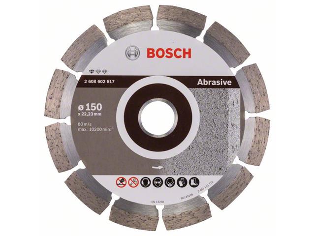 Diamantna rezalna plošča Bosch Standard for Abrasive, Dimenzije: 150x22,23x2x10mm, 2608602617