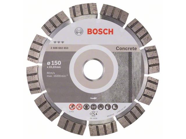 Diamantna rezalna plošča Bosch Best for Concrete, Dimenzije: 150x22,23x2,4x12mm, 2608602653
