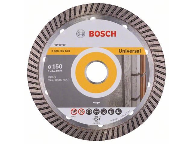 Diamantna rezalna plošča Bosch Best for Universal Turbo, Dimenzije: 150x22,23x2,4x12mm, 2608602673