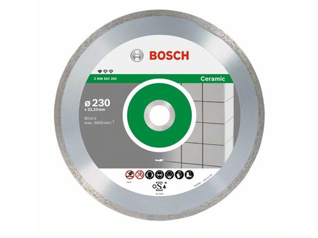 Diamantna rezalna plošča Bosch Standard for Ceramic, Pakiranje: 10kos, Dimenzije: 230x22,23x1,6x7mm, 2608603234