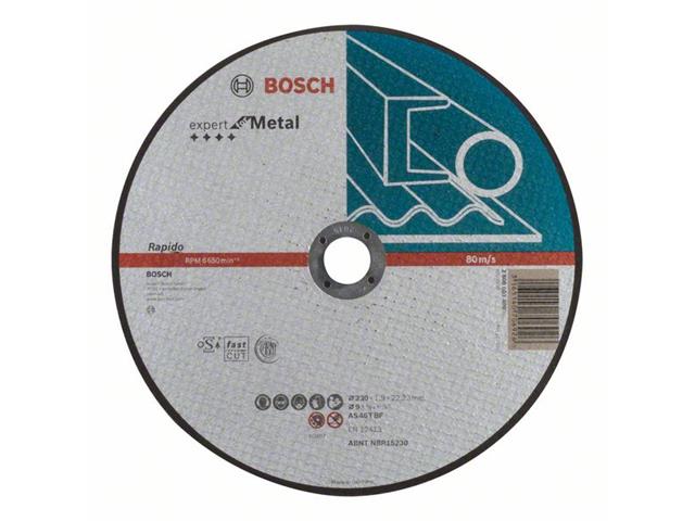 Ravna rezalna plošča Bosch Expert for Metal-Rapido AS 46 T BF, Pakiranje: 25kos, Dimenzije: 230x22,23x1,9mm, 2608603400