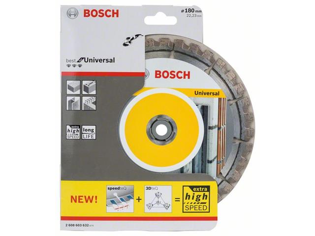 Diamantna rezalna plošča Bosch Best for Universal, Dimenzije: 180x22,23x2,4x12mm, 2608603632