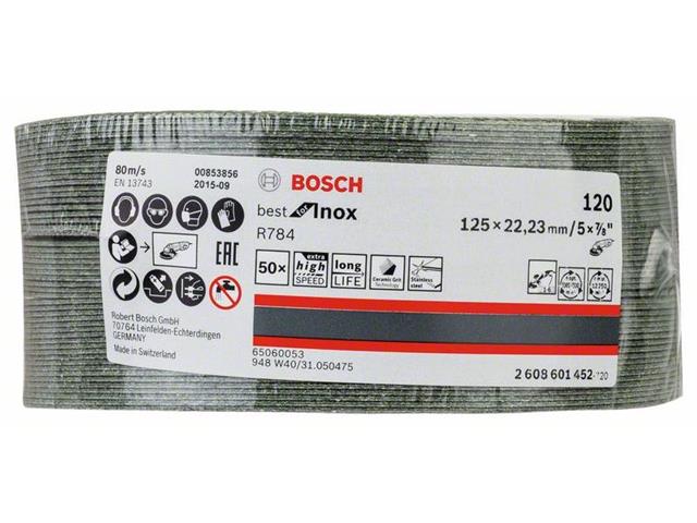 Vlaknena brusilna plošča R784, Best for Inox 125 mm, 22,23 mm, 120