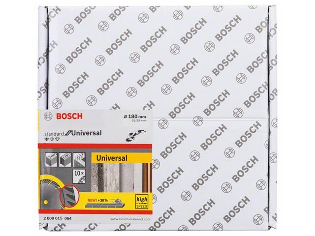 Diamantna rezalna plošča Bosch Standard for Universal, Pakiranje: 10kos, Dimenzije: 180x22,23x2,4x10mm, 2608615064
