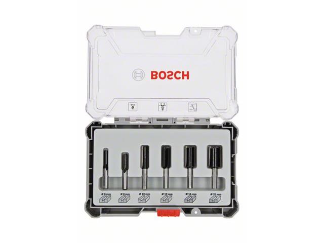 6-delni komplet premih rezkarjev Bosch s 8-milimetrskim vpenjalnim steblom, 2607017466