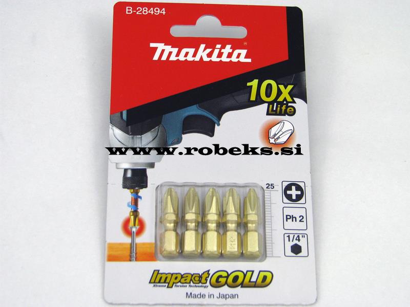 Torsion vijačni nastavek PH2 Makita, Dimenzije: 25mm, B-28494