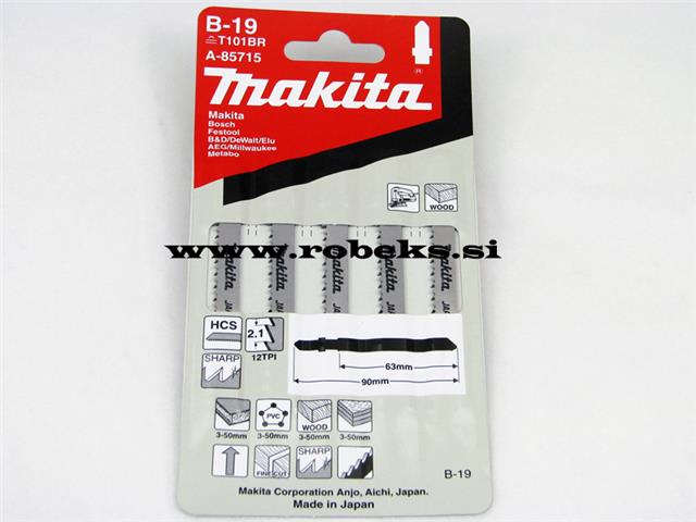 List za vbod. žago B-19 (5 kos), A-85715