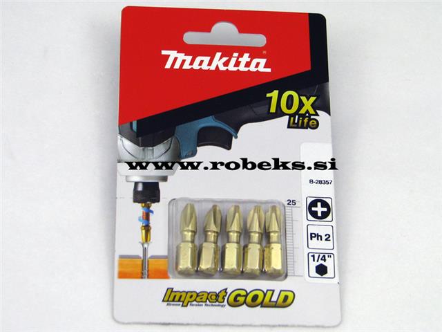 Torsion vijačni nastavek PH2 Makita, Dimenzije: 25mm, B-28357