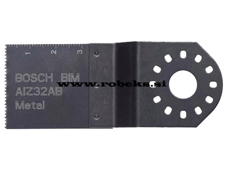 Bimetalni potopni žagin list Bosch AIZ 32 AB, Metal, Pakiranje: 4kos, Dimenzije: 32x50mm, 2608661688