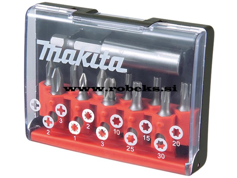 12-delni vijačni set Makita, PH1, PH2, PH3, PZ1, PZ2, PZ3, T10, T15, T20, T25, T30, Pakiranje: 12set, D-31083-12