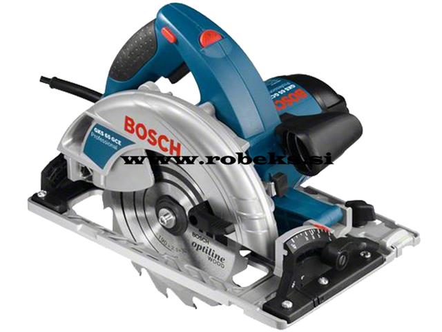 Ročna krožna žaga Bosch GKS 65 GCE Professional, karton,1.800W, 48-65mm,  5,2kg, 0601668900