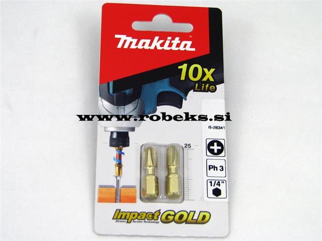 Torsion vijačni nastavek Bit PH3 Makita, Dimenzije: 25mm, B-28341