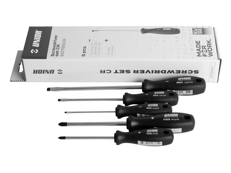 5-delni set ploščato križnih izvijačev Unior CR, 617021