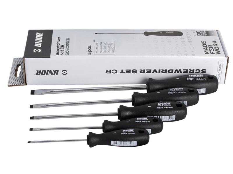 5-delni set ploščatih izvijačev Unior, 617017